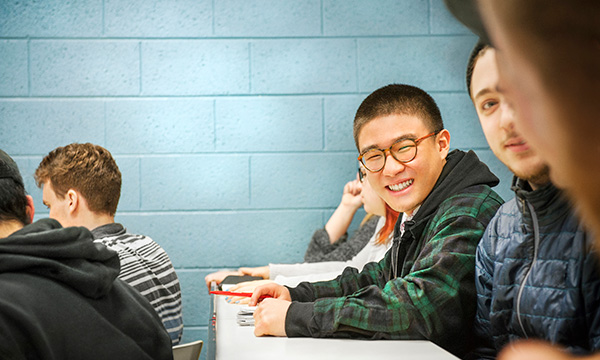 Students in class at Bishop's